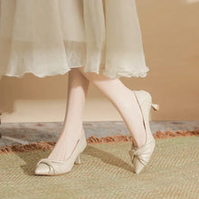 Point Toe Kitten Heels Pumps Beige woman pumps
