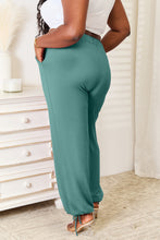 Teal basic bae full size soft rayon drawstring waist pants with relaxed fit and pockets for comfortable wear
