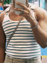 Men's Striped Wide Strap Tank Mens Tops