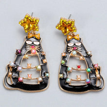 Rhinestone Alloy Cat Earrings Earrings