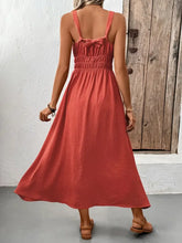 V-Neck Wide Strap Midi Cami Dress Casual Dresses