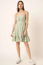 Mittoshop Ruched Detail Spaghetti Tie Mini Dress Casual Dresses