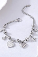 Titanium Steel Inland Zircon Heart Charm Bracelet Bracelets
