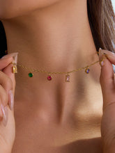 18K Gold-Plated Inlaid Rhinestone Necklace