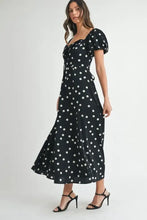 MABLE Polka Dot Puff Sleeve Midi Dress Casual Dresses