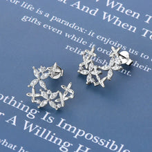 925 Sterling Silver Moissanite Lucky Clover Earrings Earrings