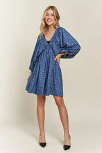 ADORA Batwing Sleeves Floral Dress DENIM WHITE Casual Dresses