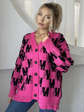 Pearl Trim V-Neck Button Up Cardigan Woman Outerwear