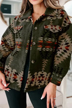 Pocketed Geometric Collared Neck Jacket Woman Outerwear