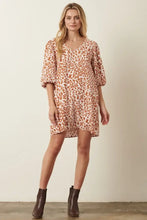 Mittoshop Animal Print Puff Sleeve Mini Dress Casual Dresses