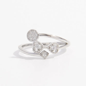 925 Sterling Silver Inlaid Zircon Ring Silver Rings