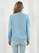 Openwork V-Neck Sweater Sweater Pullovers