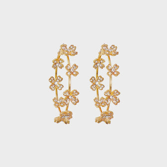 Circle Shape Rhinestone Alloy Earrings Style A One Size
