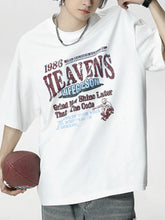 Men's Plus Size Graphic Round Neck Half Sleeve T-Shirt White