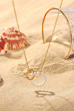 Pearl Hoop Link Pendant Necklace White Gold One Size