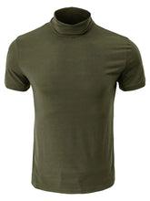 Men's Full Size Mock Neck Short Sleeve T-Shirt Plus Size