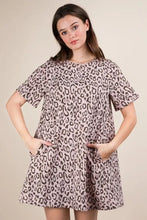 VERY J Leopard Printed Comfy Mini Dress Casual Dresses
