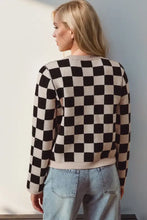 Double Take Full Size Checkered Tie Front Long Sleeve Cardigan Woman Outerwear