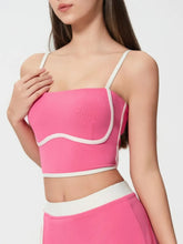 Millennia Contrast Trim Square Neck Active Cami with Detachable Chest Pads
