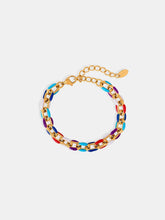 Titanium Steel Oil Drip Chain Bracelet Gold One Size