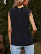 Lace Detail Ruched Round Neck Tank Tanks & Camis