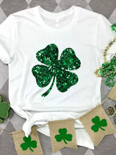 Lucky Clover Round Neck T-Shirt White