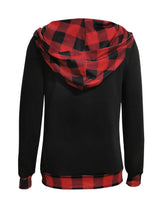 Plaid Long Sleeve Hooded Blouse Woman Blouses