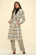 Coalition LA Double-Breasted Plaid Coat with Belt Woman Outerwear