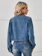 Button Up Long Sleeve Denim Jacket Woman Outerwear