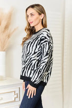 Heimish Full Size Zebra Print Sweater Sweater Pullovers