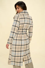 Coalition LA Double-Breasted Plaid Coat with Belt Woman Outerwear