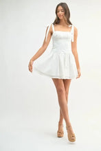 MABLE Shoulder Tie Corset Panel Mini Dress Casual Dresses