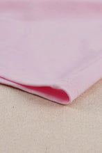 Pink felt with white stitching in sequin round neck sleeveless blouse set