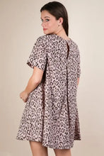 VERY J Leopard Printed Comfy Mini Dress Casual Dresses