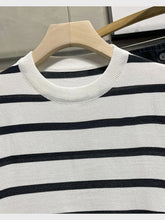 Men's Full Size Classic Striped Knit Short Sleeve T-Shirt Plus Size