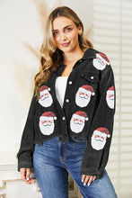 Santa Sequin Raw Hem Jacket Black