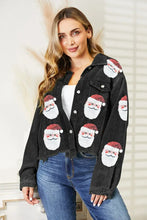 Santa Sequin Raw Hem Jacket Black Woman Outerwear