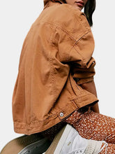 Button Up Drop Shoulder Denim Jacket Woman Outerwear