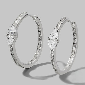 Inlaid Zircon 925 Sterling Silver Earrings Silver One Size
