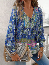 Devine Bohemian Tie Neck Lantern Sleeve Blouse Woman Blouses