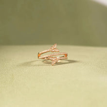 925 Sterling Silver Inlaid Zircon Butterfly Ring Gold Rings