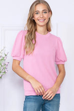 Reborn J Ribbed Round Neck Short Sleeve Top PINK