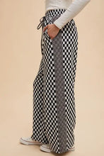 Annie Wear Drawstring Checkered Wide Leg Pants Woman Pants