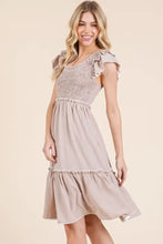 Lime 'N' Chili Ruffle Trim Smocked Dress with Contrast Casual Dresses