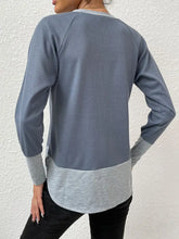 Shiny Waffle-Knit Round Neck Raglan Sleeve Tee Woman T Shirts