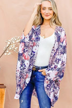 And The Why Floral Print Dolman Sleeve Kimono Cardigan Woman Outerwear