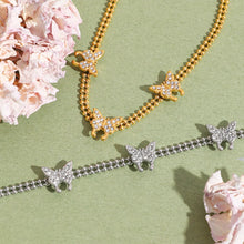 2-Piece Inlaid Zircon Butterfly Bracelet