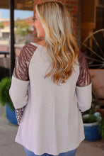 Leopard V-Neck Long Sleeve Top Woman Blouses