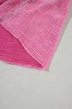 Mineral Wash Crinkle Split Neck Raw Hem Tiered Dress Casual Dresses