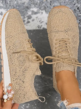 Mesh Lace Up Sneakers Gold Woman Sneakers